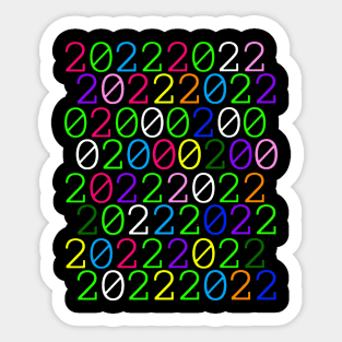 2022 binary code in color Sticker